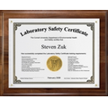 Genuine Walnut Certificate/Overlay Plaque (10 1/2"x13")